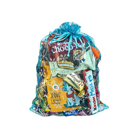 Сладкий новогодний подарок Мешочек Снежинки (Стандарт)
